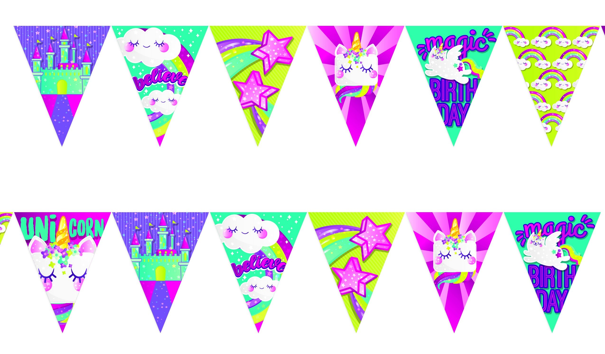 LETRERO BANDERIN UNICORNIO 1552 PADI BOLSA C/1 PZA. C.(25)