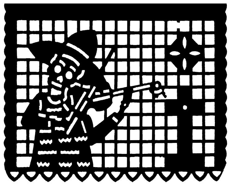 PAPEL CHINA PICADO 1/4 PLIEGO 33.5X24CM. NEGRO PAQ. C/50H.