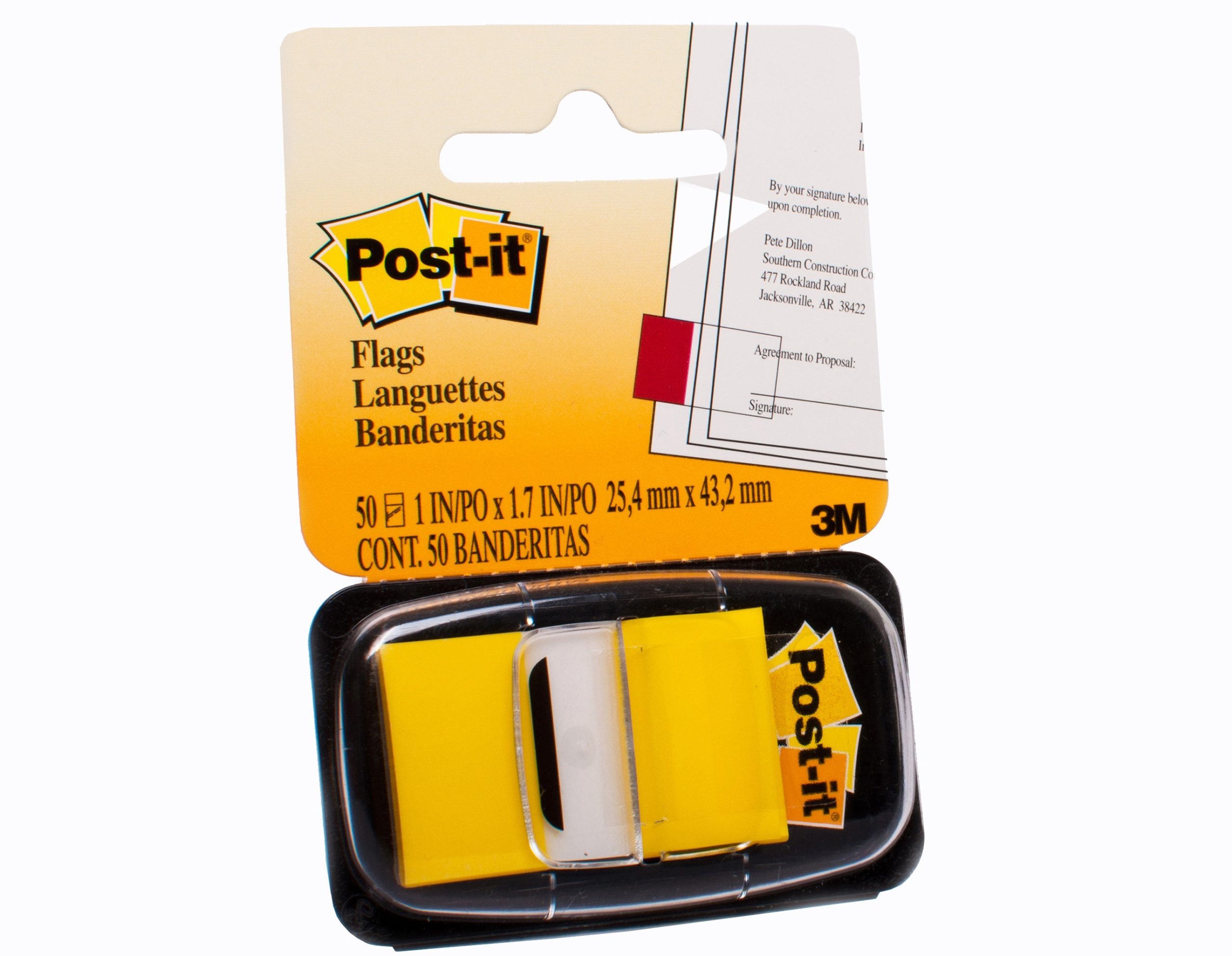 BANDERITAS ADH. AMARILLO 3M 680-5 C/50H. E.(12) C.(24)